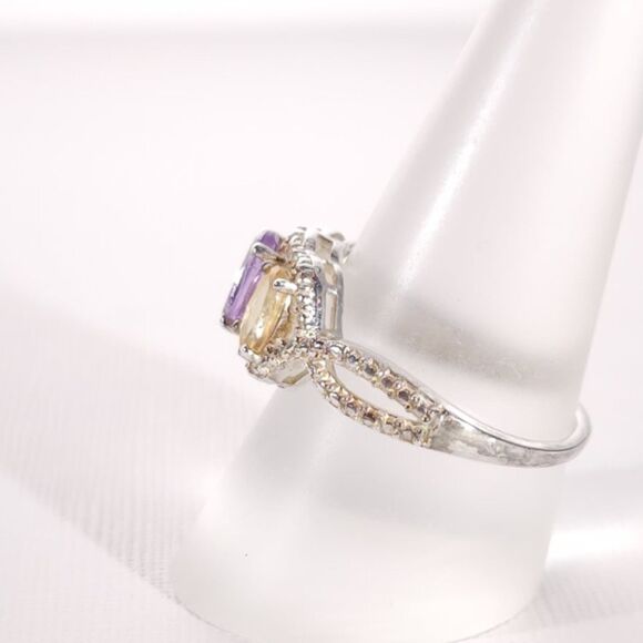 Bolivian Amethyst and Brazilian Citrine in Sterling Silver Size 9 - Picture 4 of 13